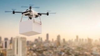 Delivery by drone Drone with package