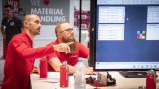 Linde connect:zi bei der World of Material Handling 2022.